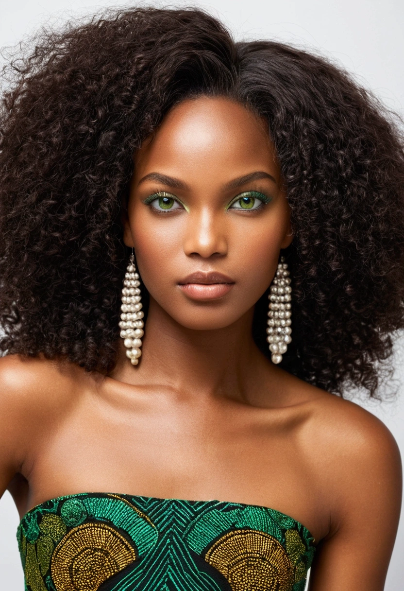 Elle est une beauté africaine avec un visage exquis et des traits attrayants, sublimés par des yeux verts envoûtants. Son corps voluptueux, aux courbes généreuses, ajoute une sensualité naturelle à son allure. Sa présence est à la fois captivante et irrésistiblement sexy.