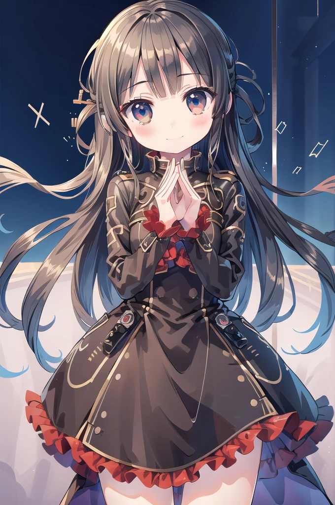 1girl,solo,full body,standing,(beautiful fingers),masterpiece,best quality,(Ultra high definition eyes:1.2),8k,(Beautiful detailed eyes:1.2),(Fine and beautiful eyes:1.2),(pretty eyes:1.2),finely detail,extremely CG, absurdres,high resolution,illustration,Detailed and beautiful outlines,finely detail,high resolution,(colorful refraction:1.4,Increase saturation:1.2),beautiful lighting,dynamic lighting,closed room,black background,simple background, smile,looking at viewer,8620Default