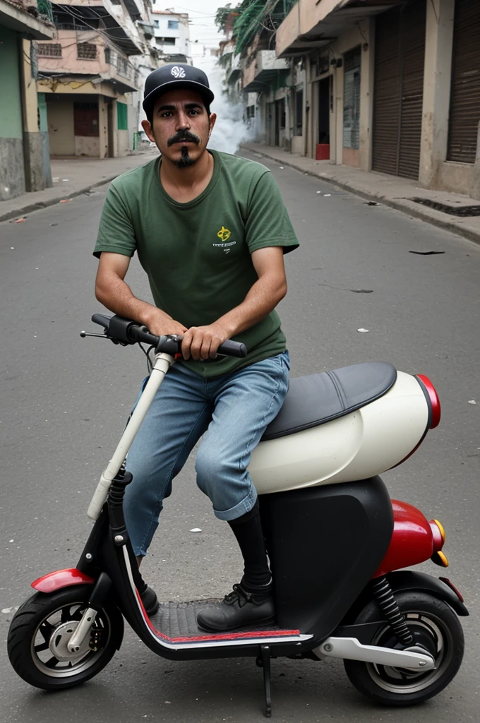 36 year old Venezuelan man driving an electric scooter smoking a marijuana joint