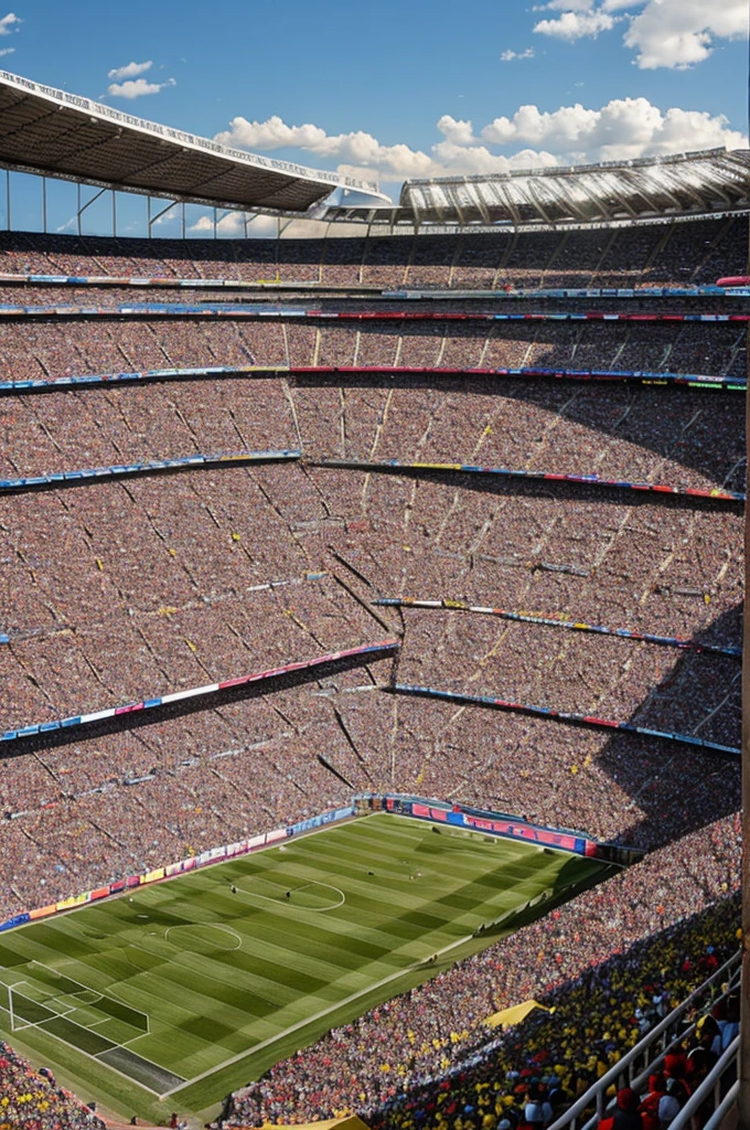 Stadium with Colombia vs Argentina fans 