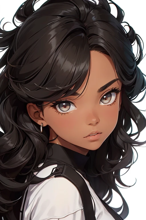 (Full-length portrait: 1.5), -yeld bowith an average height of 1.80 cm, facial features of mixed origin, such as an aquiline nose and full lips, inherited from his African ancestry, and more refined features on the side white of his heritage. Her hair is an explosion of frizzy Afro-style curls, reaching almost to her shoulders, and is a deep black color, highlighted by the brown tones of her eyes. To make the look more youthful and lively, give it a caricatural look, with exaggerated and expressive features, such as bouncy eyebrows and large, bright eyes. He adds a very stylish adidas sweatshirt,Average physical height of a 16-year-o teer,(S Color: Black:1.5)