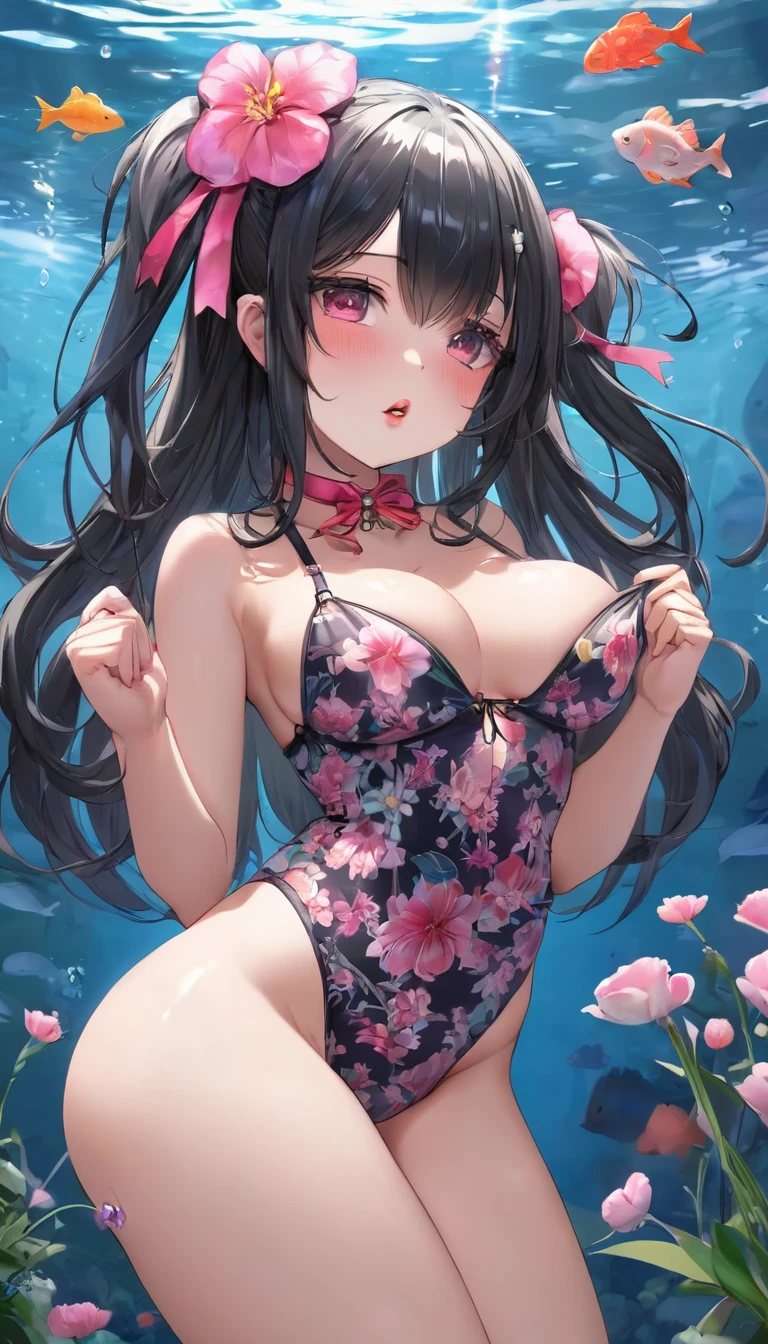 {{{{{16k}}}}}, {{{{{Unique atmosphere in the middle of the transition from girl to sexy woman, transforming a Japanese girl with a cutely pussy into her facial rank to the SSS rank of top-notch pretty actresses, She's in a cylindrical aquarium filled with female hormone fluid with a control panel that allows her to change the shape and appearance and personality of the girl inside at will, she is ambushed every night and has sex with her on all fours throughout the night, She is being pistoned hard from behind in a sexy pose with her hands in front of her, When the control slider under the aquarium was adjusted to purity, her appearance changed to cute and innocent, She was a but after four years of being raped while being injected with beauty-enhancing hormones every day she grew into a 16-year-old that she had an erotic fetish for lips and necks and waistlines, she was being raped and clearer the nip line from underbust to hips, She had a pretty face like an idol but as she grew up, she became beautiful like an actress, Her too-beautiful rounded tits wrapped in her separates flower pattern swimsuit, Her hair is replaced by a bang long glossy very Straight black hair with ribbon, The growing body is reproduced with sex-loving, thick vivid lips, Her gasps echoing through the water, She is fitted with a ribbon collar that puts people which transforms her into a cute once-in-a-millennium}}}}},{{Extremely detailed}},{{{{{integrated her head pure small, Enchanting Too thick and erotic deep pink lips, Her thickened lips shimmer with luster}}}}},{{{{{Her tattoos spread all over her body, She is tattooed with lewd flowers on her neck, arms, lower abdomen, thighs, ribbon piercings are attached all over her body}}}}}