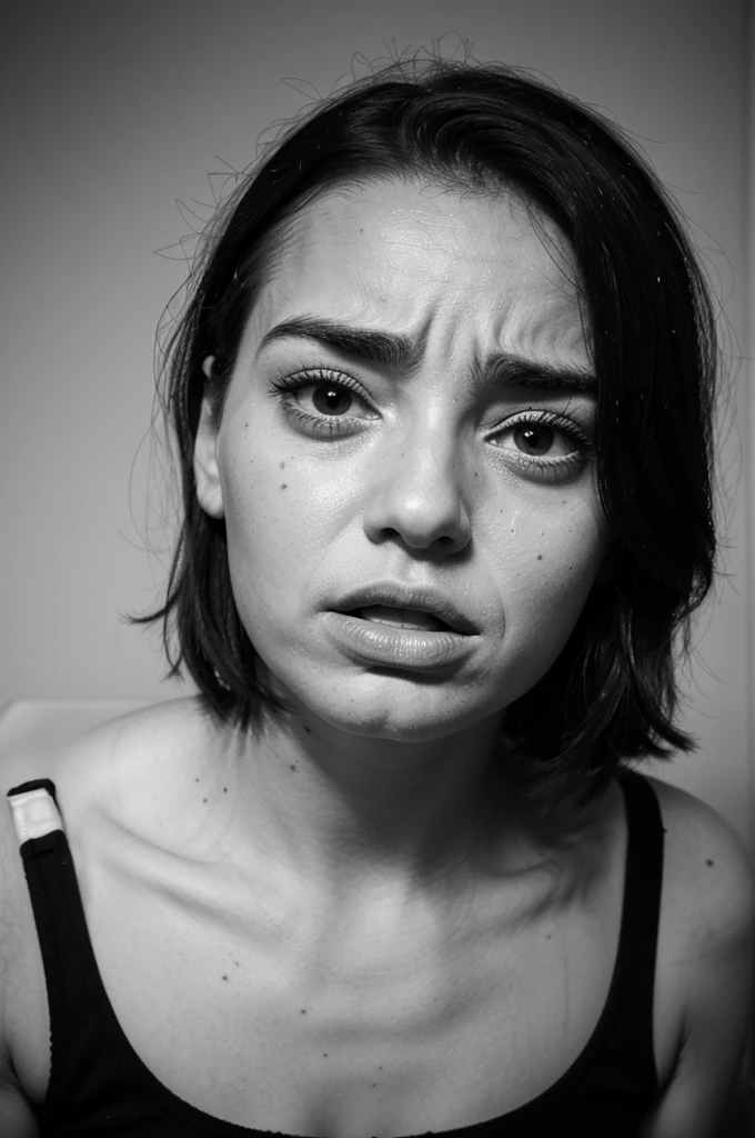 Weird faces, depressed, cartoon black and white