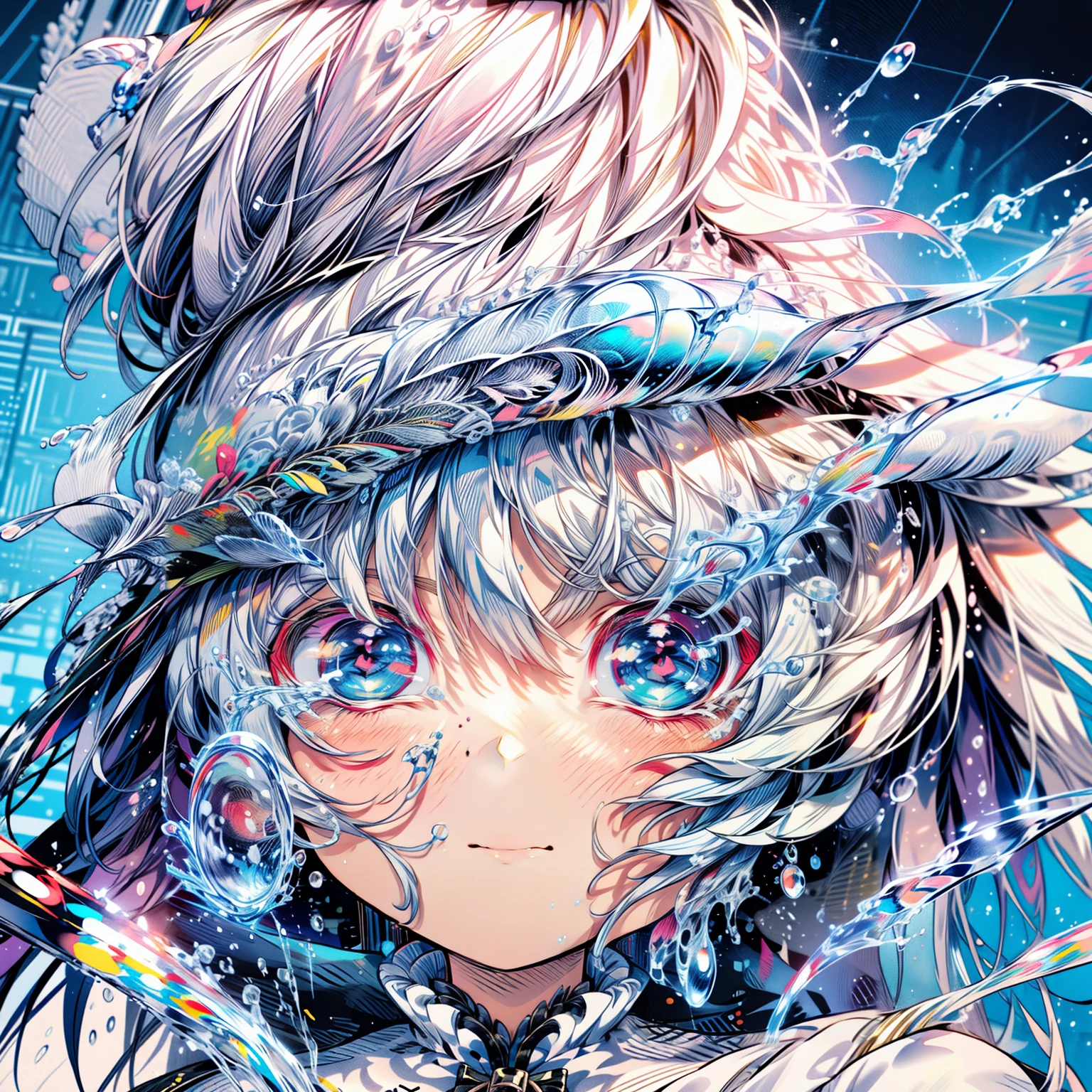 Anime girl with blue eyes and a white dress with a blue crystal., Detailed digital anime art, 4K Anime Style, anime art wallpaper 4k, anime art wallpaper 4k, Detailed anime art, Anime Art Wallpaper 8K, Beautiful animated portraits, Detailed anime artwork, Beautiful anime artwork, Beautiful anime art, Detailed portrait of an anime girl, 4k anime wallpaper
