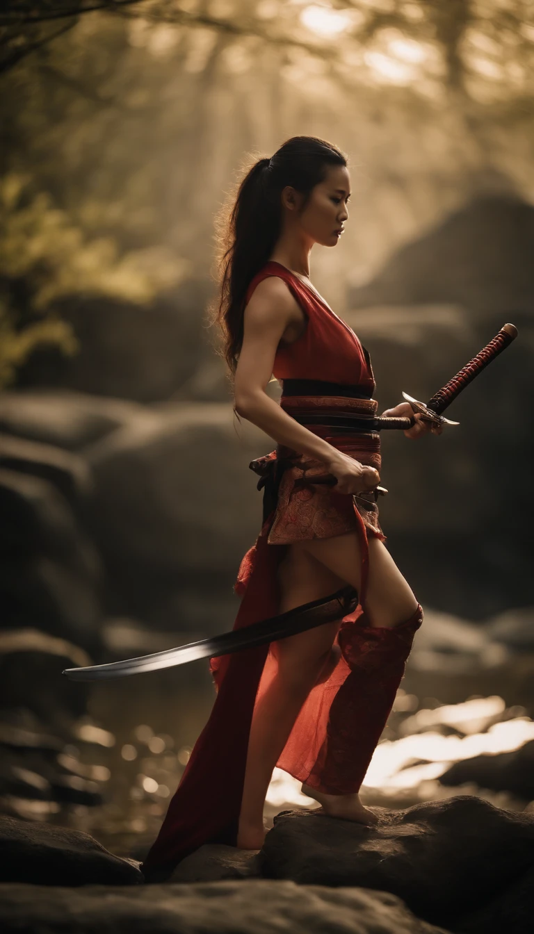 Samurai Swordsman　woman　underwear　Full body sexy