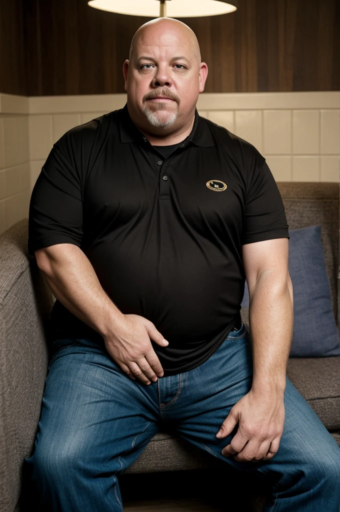 Kevin Chamberlin desperate to pee, clutching his crotch, legs crossed. (best quality:1.4)