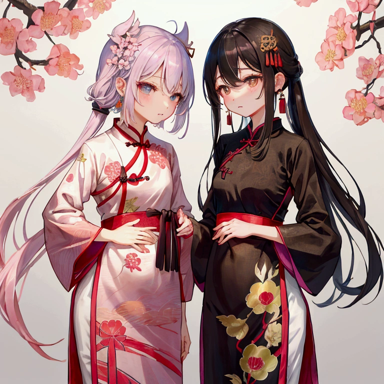 （穿柔and色调的旗袍的美丽女孩），（pink，purple，green，Lightグリーン，Peach Brown，）、((((flatらな胸))))、温暖的颜色and冷色相结合，The picture will look colorful and unusual，Chinese cheongsam pattern magpie、Peanuts、pomegranates，Western style pattern，Includes check pattern、stripe、Polka dots，Embroidery adds beauty to the cheongsam，The composition of Cantonese embroidery is complex but not chaotic.，Hunan embroidery takes Chinese landscape painting as its theme，&References;Embroidery creates a scent，Embroidered birds can be heard，Embroidery can convey spirit。&References;Shu embroidery has more than 100 traditional stitches.，精thin严谨。It&#39;s embroidery. &References;flat&References;、Light、flat、flat、and、avoid、thin、Intensive，Hand carved dragon and phoenix，Hopeful，One，Flower and other patterns，Disc Buckle，Cheongsam placket style single placket、Double lapel、Angled placket，Fine Jewelry，earrings, etc.、necklaces, etc..，Highlight your unique charm，旗袍的鞋子and包包也需要与整体造型相匹配