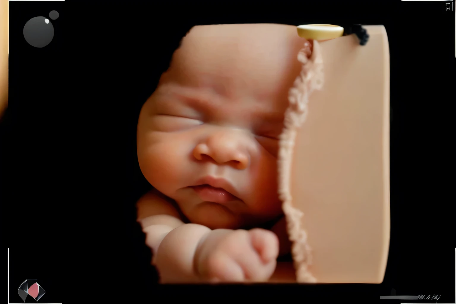 match picture, same angle, portrait, real baby, realistic baby face, sleeping grumpy indonesian baby boy with full lips, baby lips, baby nose, fix nose, small nose, fix lips, fix chin, fix eyelids, fetus, inside womb, rosy face, hd, realistic, cute, 8k, uhd, high quality, sharp focus, the composition beautiful rich and bright