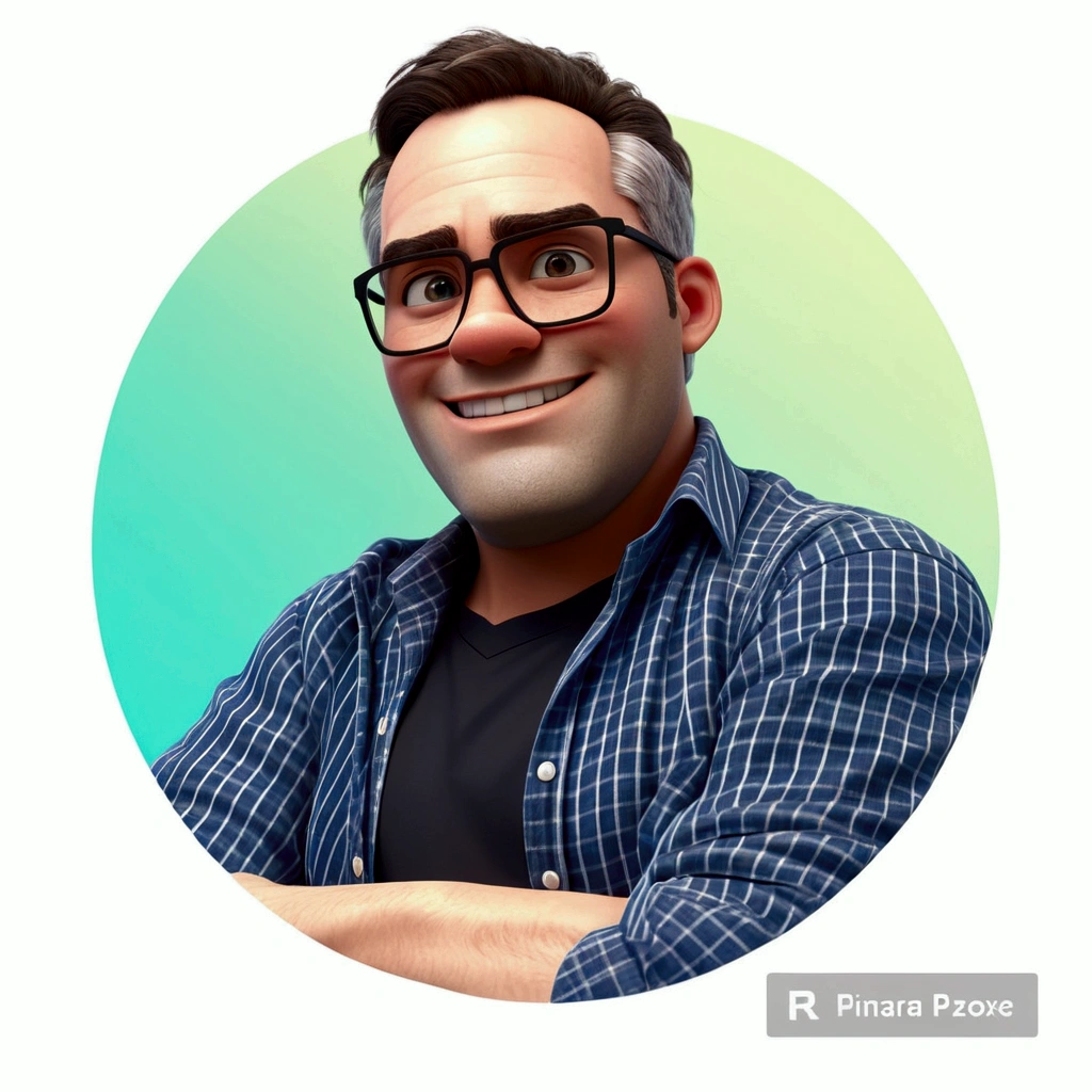 Create a Pixar-style character in a lab coat. blending with the characteristics and features of the image, very similar