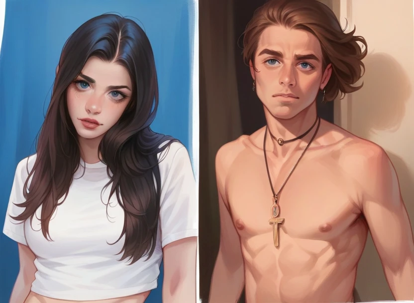 A gorgeous couple, detailed face, doing photo shoot
