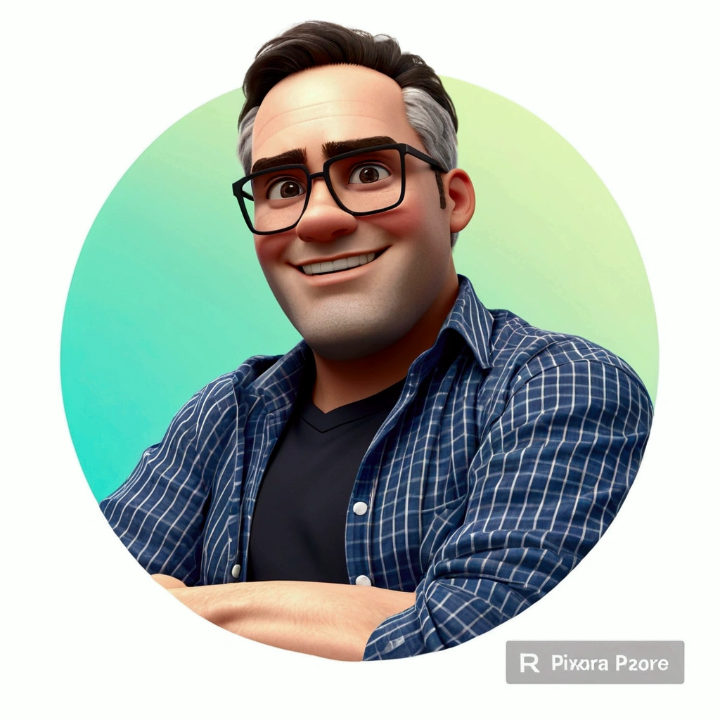 Create a Pixar-style character in a lab coat. merging with the characteristics of the image, import the face and characteristics of the photo and hair from the image