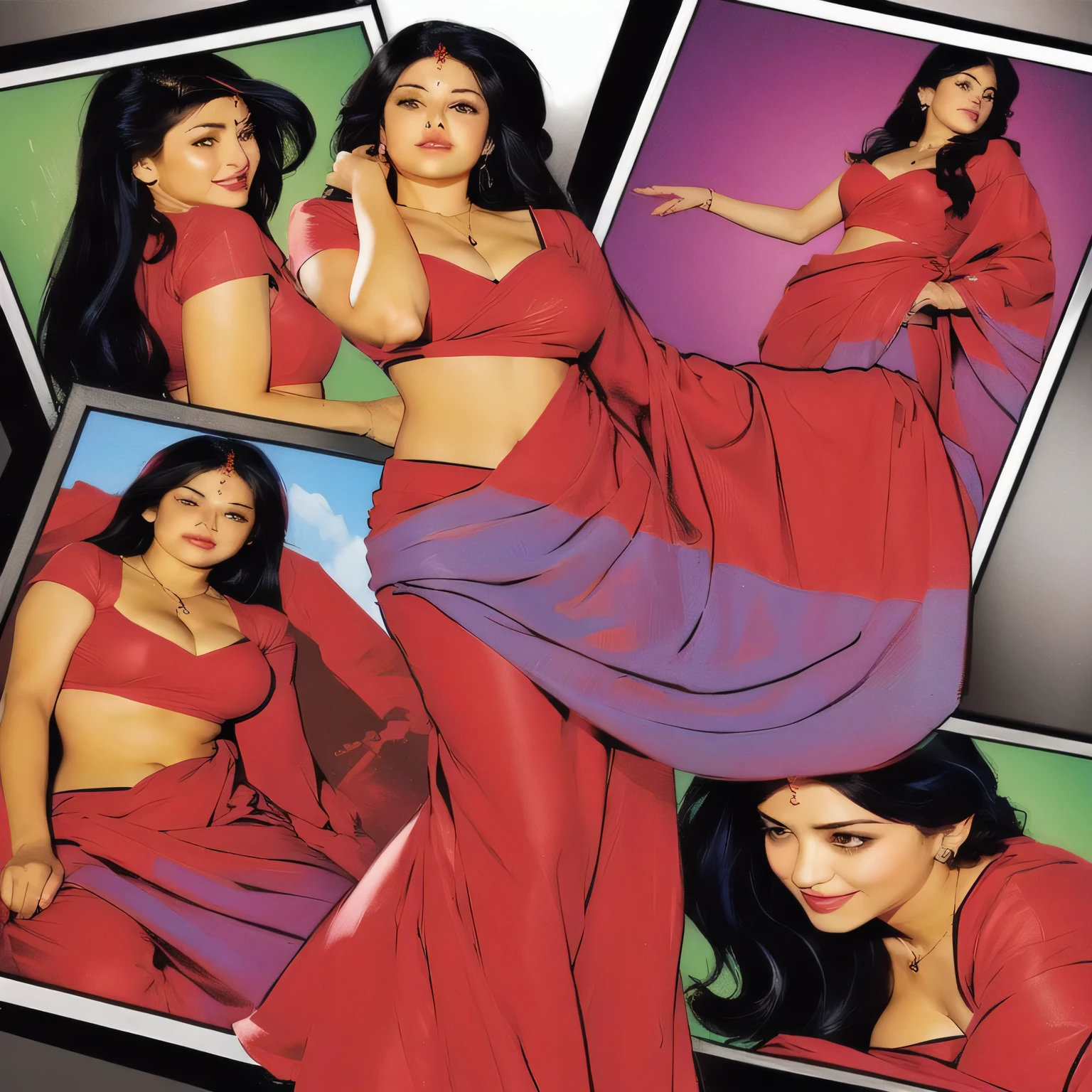 A woman, red saree