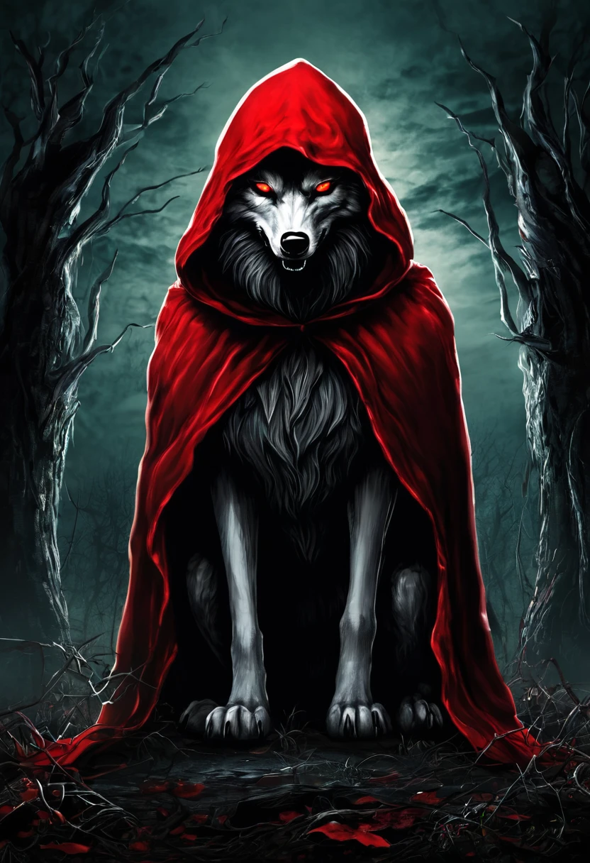 Evil Little red rding hood kild wolf horror nightmear