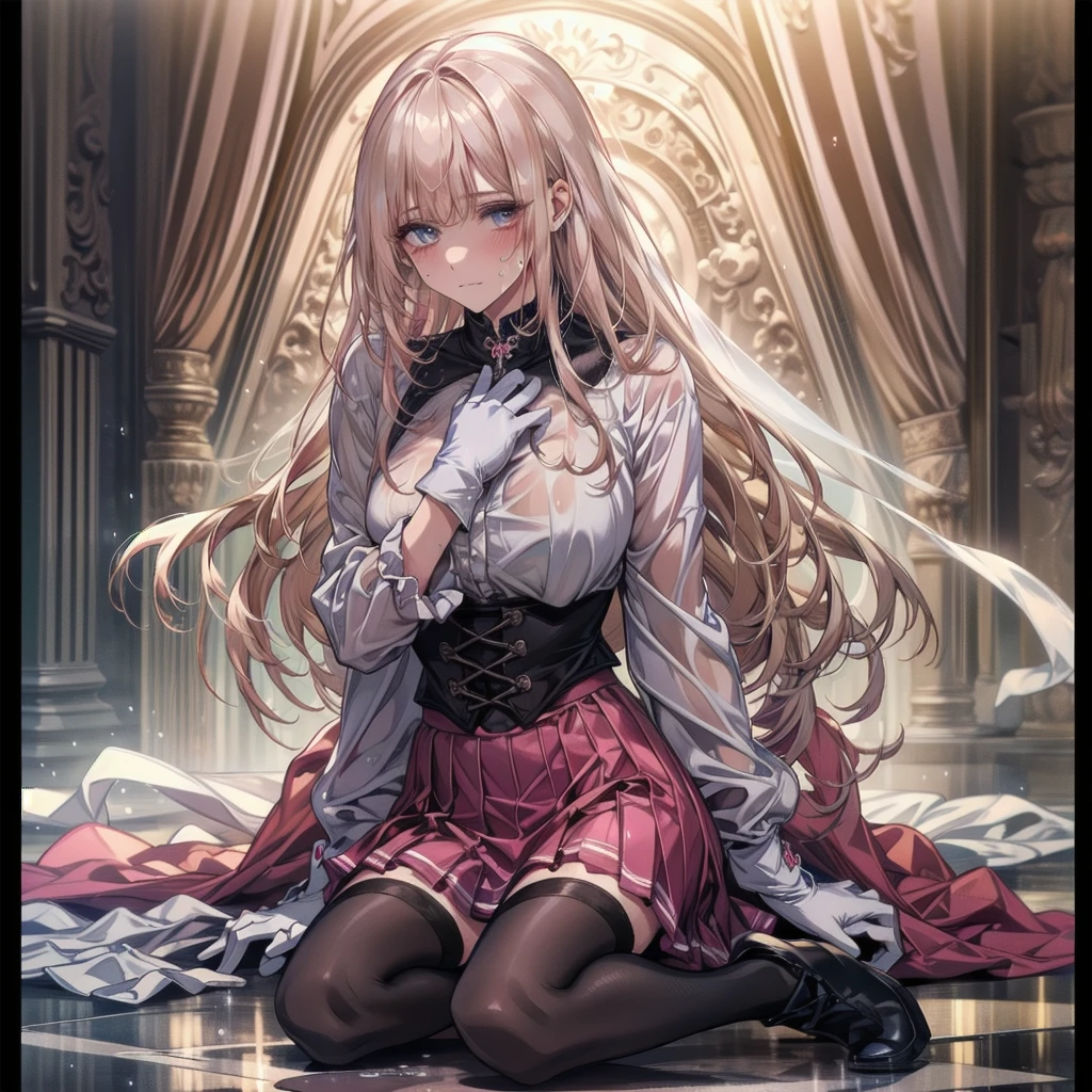 Full-body depiction on screen, Very little girl Very short stature Very large breasts Very large and swollen breasts Two very large bulges in the chest Blushed Small Mouth Clothes that got wet in the rain and became transparent Clothes are wet with sweat and transparent Shiny skin 衣類がRubber luster smile Frowning Embarrassed expression A very dark room in the middle of the night Baby Face clear Pathetic beautiful girl Background of the auction venue Hot pink round bed rubber Sitting Shocking pink long sleeve rubber that becomes transparent when wet A shocking pink rubber super long skirt that becomes transparent when wet super curly hair Super long sideburns A shocking pink rubber frill dress that becomes transparent when wet A shocking pink rubber super long skirt that becomes transparent when wet Wet and see-through shocking pink rubber stockings Shocking pink rubber extra long gloves that become transparent when wet hot pink garter belt Beautifully decorated clothing Patheticなbeautiful girl Big eyes Big eyes Droopy eyes Shocking Pink Rouge Shocking pink rubber boots that turn transparent when wet My whole body is wet with sweat The whole body is wet from rain See-through clothing Platinum blonde super long hair The skin is wet with sweat Rain makes your skin shine. Sweat makes clothes stick to the skin Rubber luster See-through late night moonlight