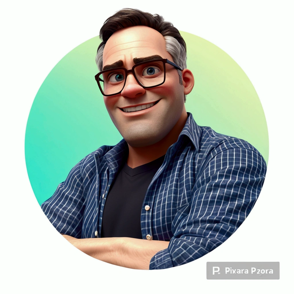 Create a Pixar-style character in a lab coat. Personagem Brown