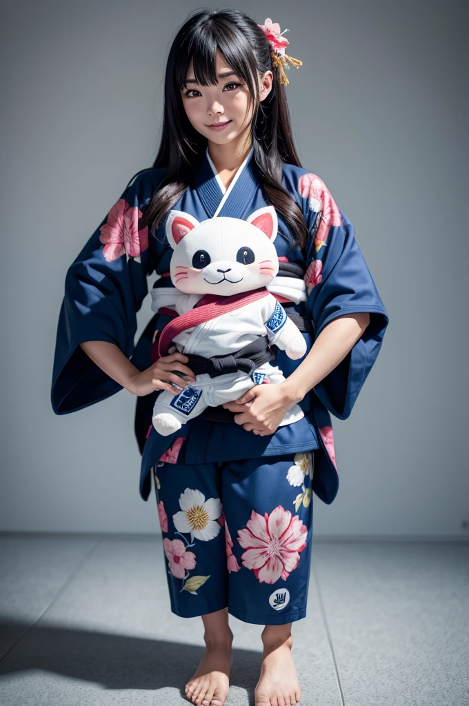 Jiu jitsu mascot with kimono