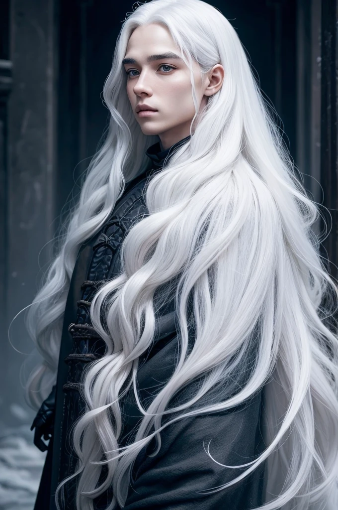 A Targaryen with white hair, long and backward