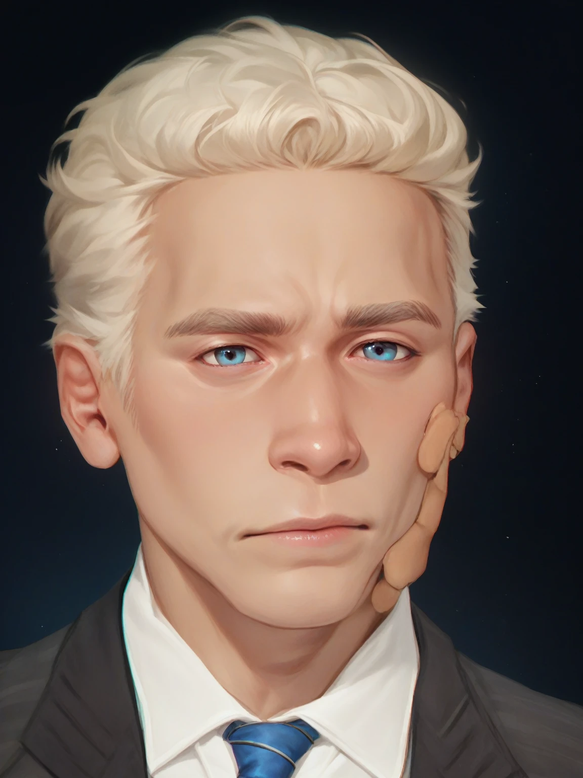 check_9, check_8_up, check_7_up, detailed, 1 man, One, complex parts, Chromatic aberration, realistic, White hair