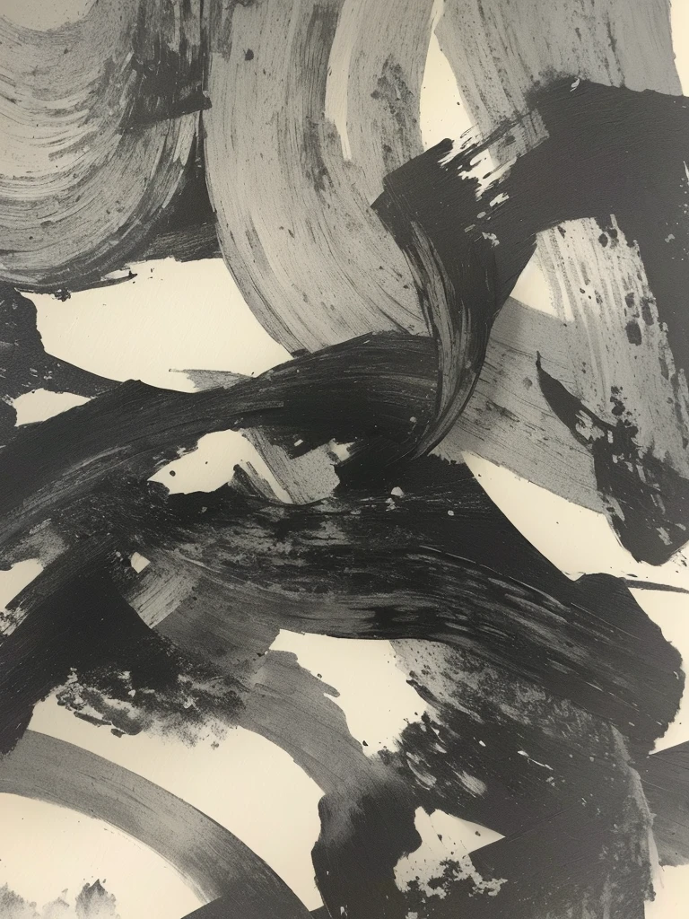 a close up of a painting of a Black and White, inspired by Wu Changshuo, Ink on canvas, black ink on textured paper, black ink painting, Black and White, Ink on paper, Inspired by Huang Binhong, Intricate ink painting details, 纸上Black and White墨水, Monochrome ink, Inspired by Wang Shimin, Abstract charcoal sketch