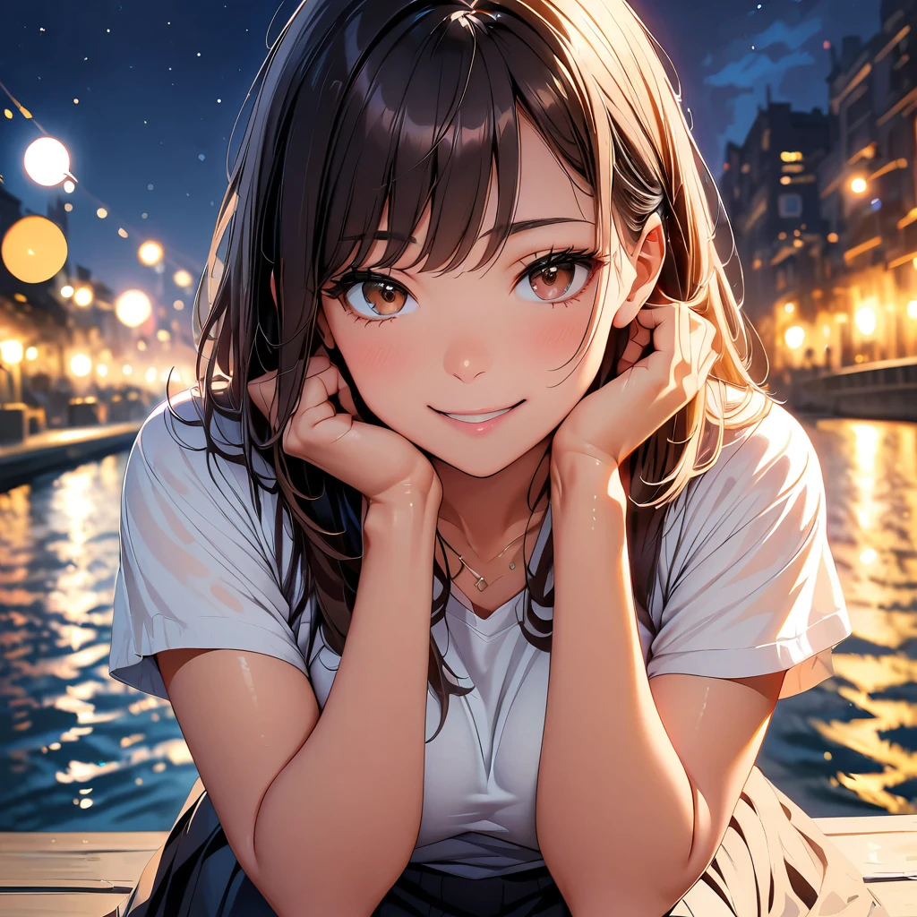 (highest quality, 4k, High resolution, masterpiece:1.2), Super detailed, (real, photorealistic:1.37),
cinematic light, Bright colors and mesmerizing effects, Soft and delicate lighting, gentle shine, Lens flare, Beautiful and gentle atmosphere throughout the scene,
1 woman, JK, (black hair, long straight, reddish brown eyes), happy expression, facing the front, Raise your arms and put your hands behind your head:1.5, photo shootのためポーズをとる, , girls ,
shiny skin, perfect fingers, five fingers, anatomically correct, background bokeh, 500㎜, f/4, photo shoot,