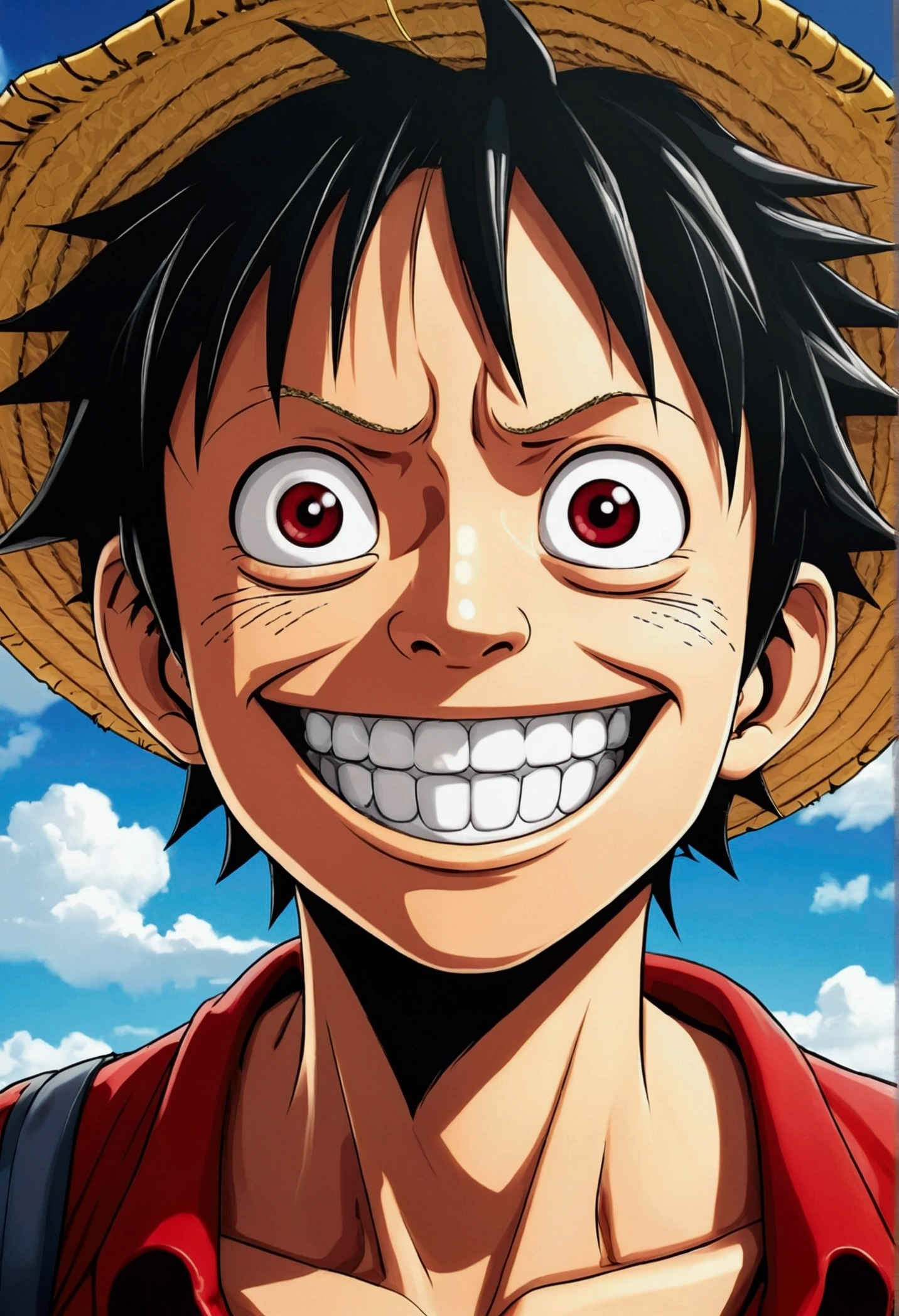 Monkey D Luffy smiling manga style
