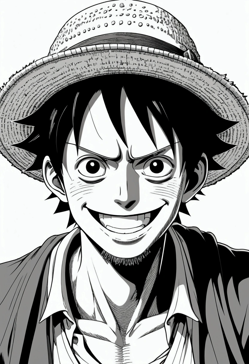 Monkey D Luffy smiling manga style