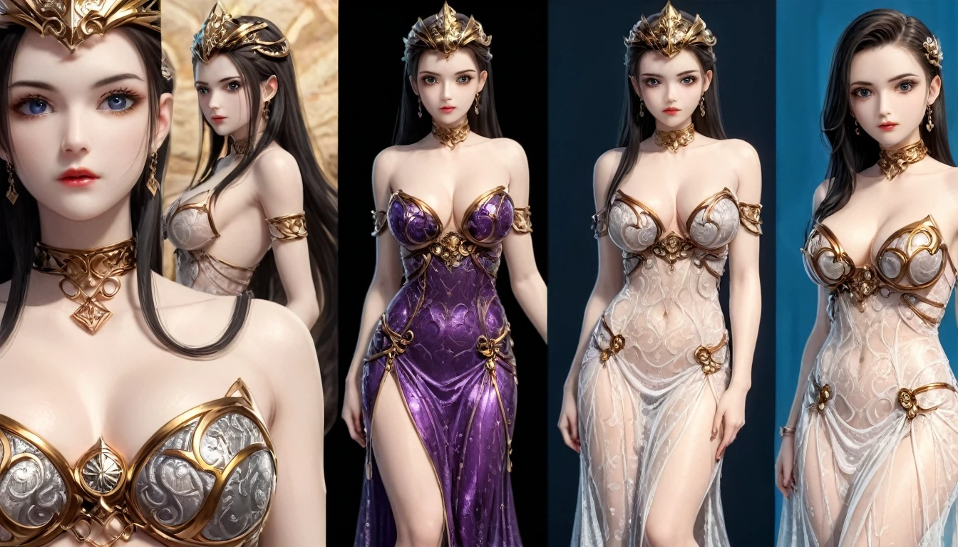 butt), (bedroom), (Sexy Girls), masterpiece, best quality, 1 girl, Bangs, blush, Chest, clavicle, Eyebrows visible through hair, (Gradient purple gold hair), Jewelry, Long hair, Looking at the audience, Bright Eyes, ring, (solitary), illustration, fashionable, miss, Strike a pose, background, element, confident, Express, Accessories, majestic, striking, key point, Dynamic poses, ((plump)), (black))Woman in transparent dress,Viewer,(((Full breasts, Keeley University))),Slim waist,(Navel exposed,Bare waist), Long hair, extreme detailed details, Detailed fantasy art, Stunning character art, Beautiful and exquisite character art, Beautiful transparent dress, Very detailed, Large Breasts,饱满Chest,Golden ratio figure,Perfect body,Ultra wide-angle shooting,Full body shot,Body close-up,Full body shot,Wearing a pleated tulle skirt,柔和动漫illustration, 柔和的深色background,Fujifilm XT3 Clear focus, f 5.6, High Detail, Clear focus, Dramatic, (Wearing openwork clothing), (Looking at the audience:1.8), (Natural light), (Tempting)translucent, Good velvet quality, Compared, Divine Light,, Silver hair, 天空background, Absolute Strength,Female angels,Girl in sexy silk,,Large Breasts,饱满Chest,Golden ratio figure,Perfect body,Ultra wide-angle shooting,Full body shot,Body close-up,Full body shot, Wearing a tulle dress, Model shooting style, Large Breasts,饱满Chest,Golden ratio figure,Perfect body,(Extremely detailed CG 8k wallpaper unit), The most beautiful artistic photos in the world, , 8K Ultra HD, ) on the beach,Lazy gesture,Charming and seductive expression,best quality,masterpiece,Ultra-high resolution,(Practical:1.4),original photo,Ultra-high resolution