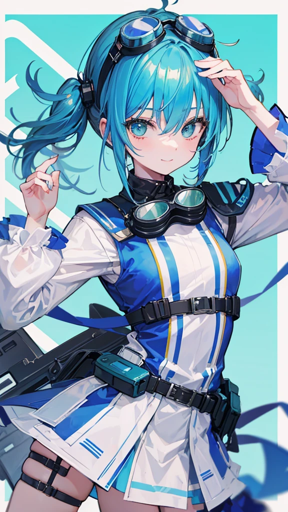 Cowboy Shot, Twin tails, Revealing clothing, (Put goggles on your head:1.3), Blue Theme, otoko no ko,, ultra detailed, masterpiece, Highest quality, beautiful, detailed,, ultra detailed, masterpiece, Highest quality, alone, smile, One girl, Green Eyes, short hair, Blue Hair, bangs, Hair between the eyes, Messy Hair, (Put goggles on your head:1.2),
information
