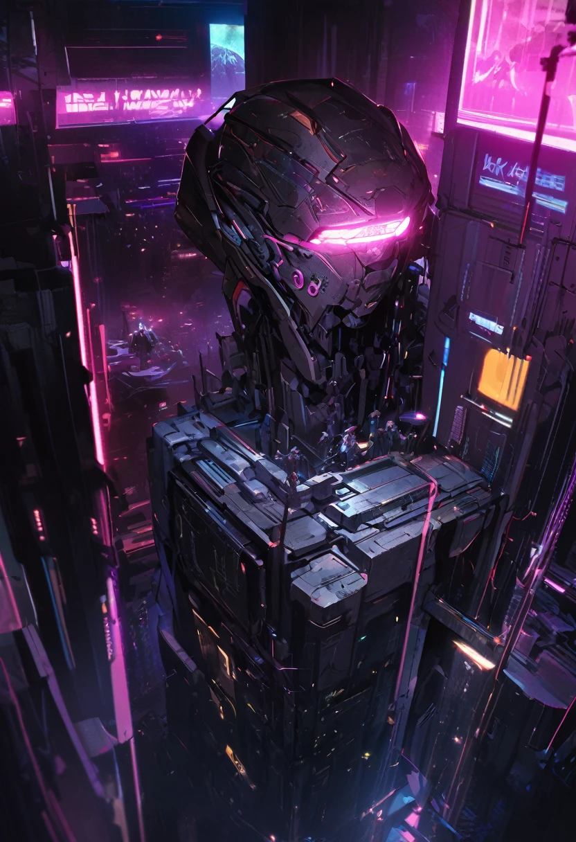 In the dimly lit cyberpunk cityscape, a brooding figure stands silhouetted against neon lights, a digital nomad infused with noir vibes. This concept art is a digitally painted illustration capturing the essence of a futuristic, mysterious individual. The scene is rendered with meticulous detail, highlighting the intricate cybernetic enhancements on the nomad's body, the deep shadows playing across their face, and the flickering glow of their electronic devices. The art is strikingly realistic, immersing viewers in a world of advanced technology and urban isolation.