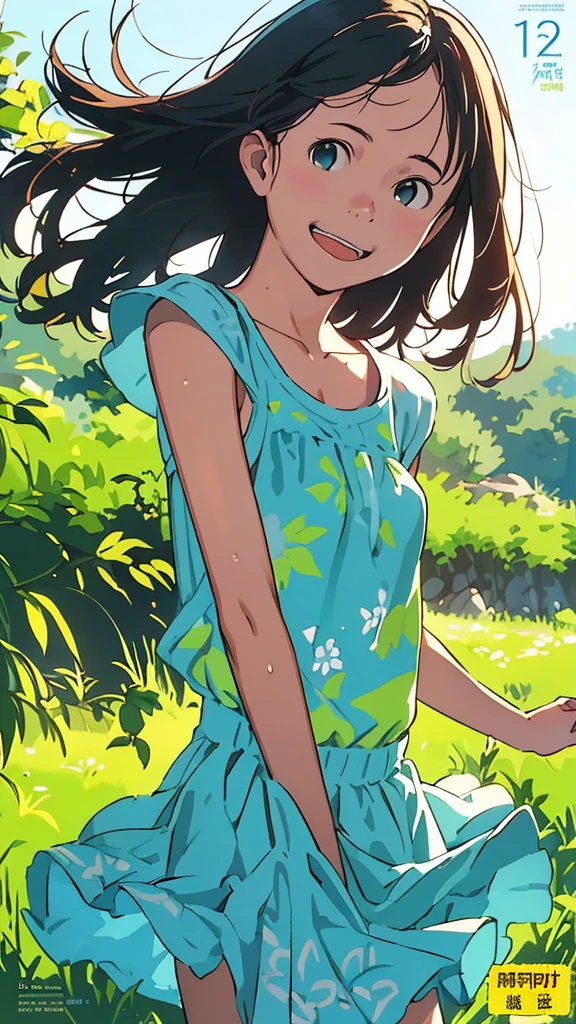 reasonable design, Clear lines, High Sharpness, (highest quality,8K,Perfect sharpness,Ultra fine,High resolution,masterpiece:1.2), Perfect Anatomy:1.5, Official Art, Illustrations that tell a story, (Whitish background:0. 9)、Body Positivity、More Mr.Physical expression、(Random and mischievous poses)、Perfect beauty、Perfect beautiful face、Strong winds、A rich expression、Dynamic composition、smile、Golden ratio composition、colorful、(Mr.Different angles and perspectives)、anime art、mini skirt、(Overcoming stereotypes)、 Glowing Skin、(Natural beauty)、smile、bangs、Straight Hair、(Soft and flowing hair)、(Rural Scenery)、(Nostalgic atmosphere)、Insert up to the thighs、(Playful and carefree)、(More Mr.Ethnic characters)、(innocent attitude)、(Sunny atmosphere)、Skirt flipped up、(Bright colors)、Belly button exposed、Beautiful Eyes、A skirt fluttering in the wind、Put it in to your feet、Some composition patterns、Tank top、sensuous、Geometric pattern、emotional、Symposium cover、