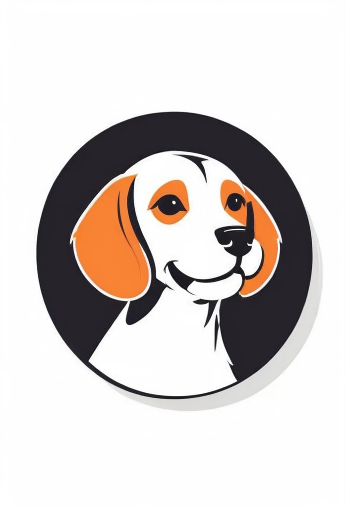 White background
Dog Cafe Logo
Inside the circle-shaped logo, a cute beagle is smiling
Happy Logo
Cute Logo
chic and modern design
The logo uses only orange, white and black