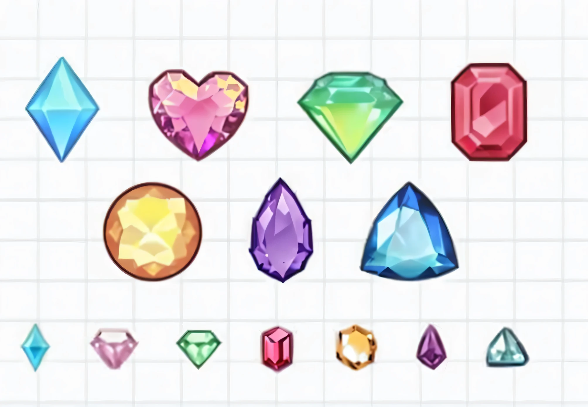 a set of different colored gems and diamonds on a white background, colored gems, shiny gems, colorful gems, gems and diamond for fruit, gem stones, set of high quality hd sprites, gems, shiny jewellery, crystalline material, gemstones, very realistic gemstones, selling a piece of jewelry, colorful crystals, gem stones, game icon feature, ornate colored gems, precious gems