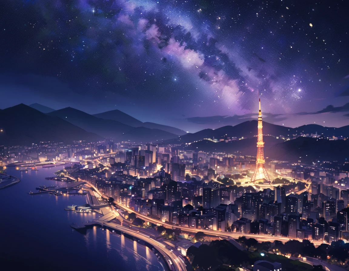 The glittering night view of Kobe