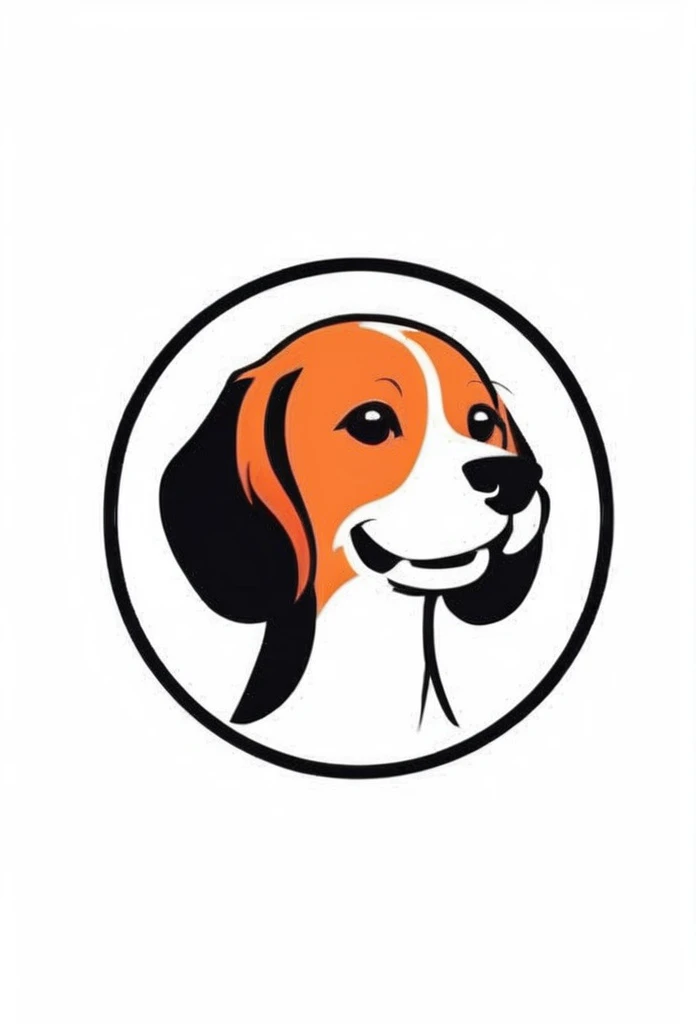 White background

Cute, beagle smiling with tongue sticking out

A stylish logo for a dog cafe

Inside the circle logo, a cute beagle smiling with its tongue sticking out

a stylish coffee cup

Happy Logo
Cute Logo

chic and modern design

The logo uses only orange, white and black