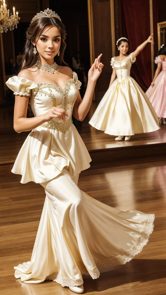 Most beautiful girls with dancing in princes dress
