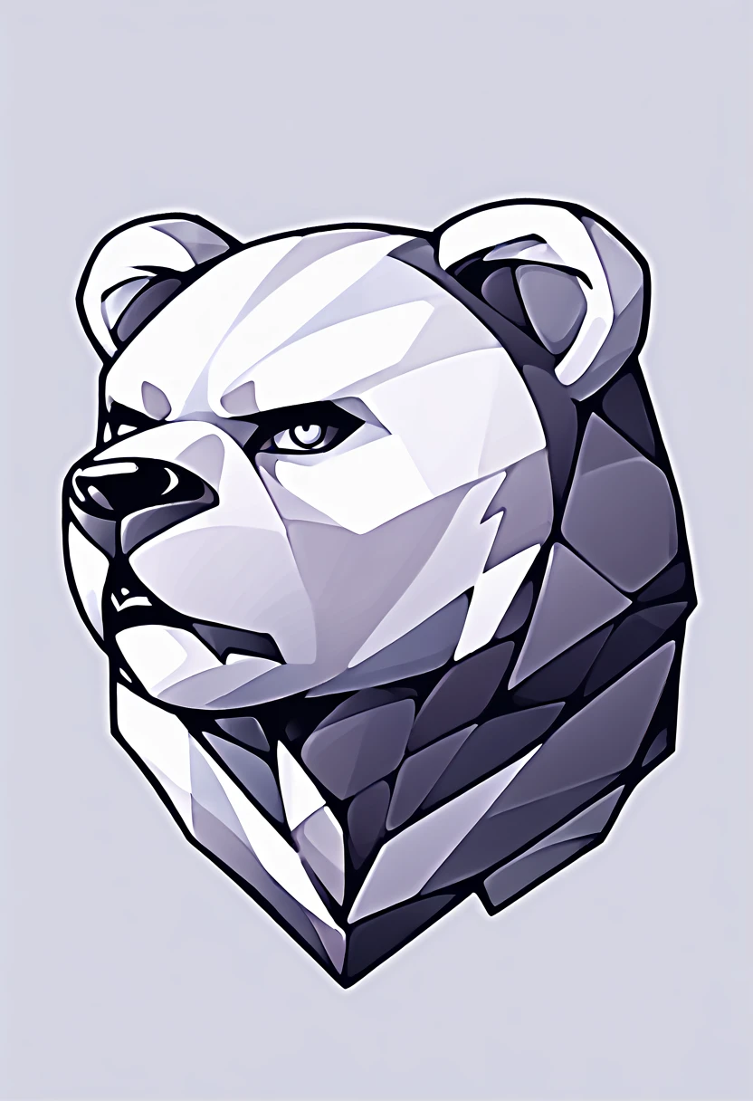 (low poly:2),(bear head Avatar:1.5),Logo Design,Single color,(Front image:2),head avatar,(fierce:2),