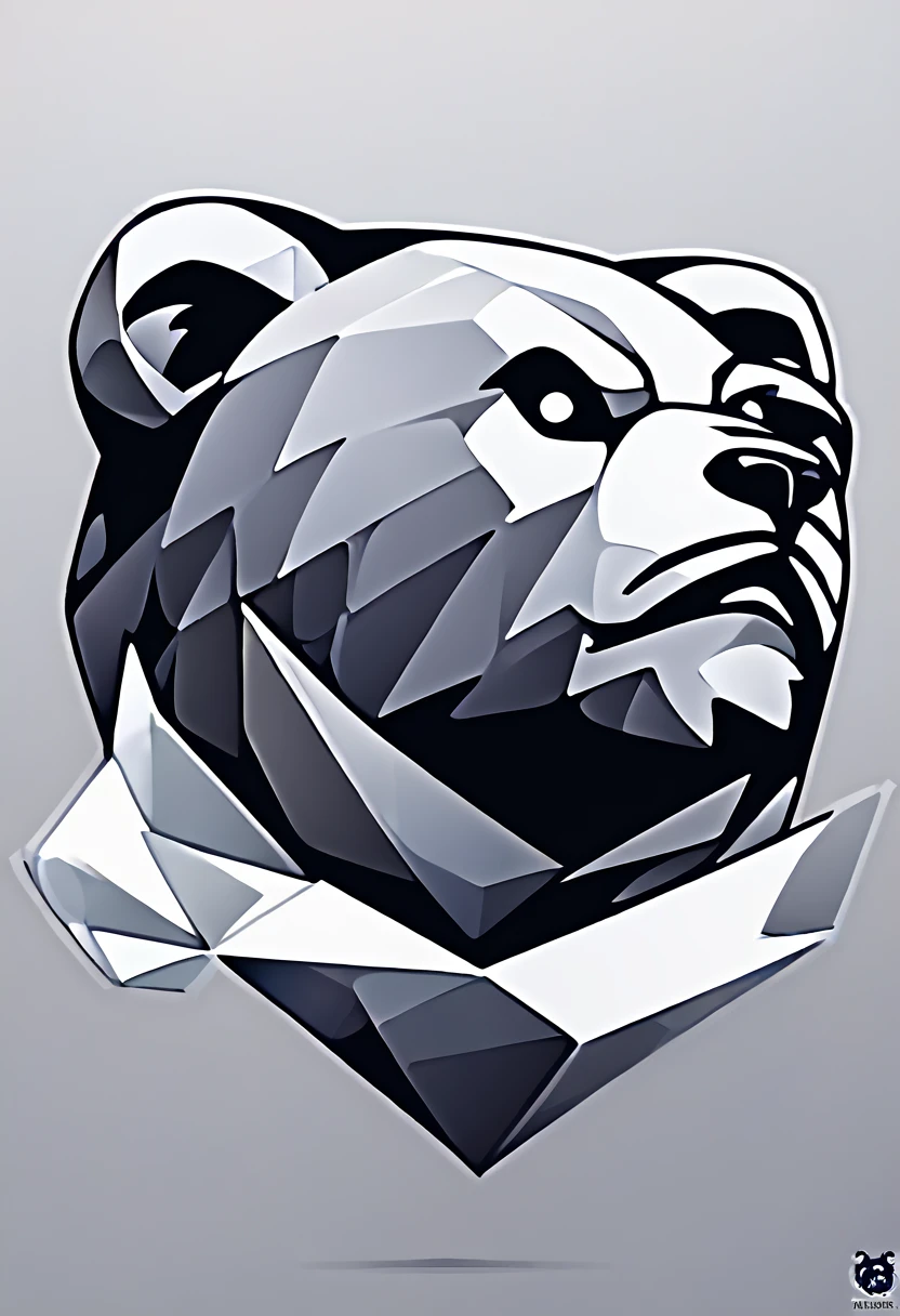 (low poly:2),(bear head Avatar:1.5),Logo Design,Single color,(Front image:2),head avatar,(fierce:2),