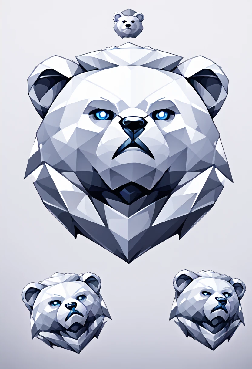 (low poly:2),(bear head Avatar:1.5),Logo Design,Single color,(Front image:2),head avatar,(fierce:2),