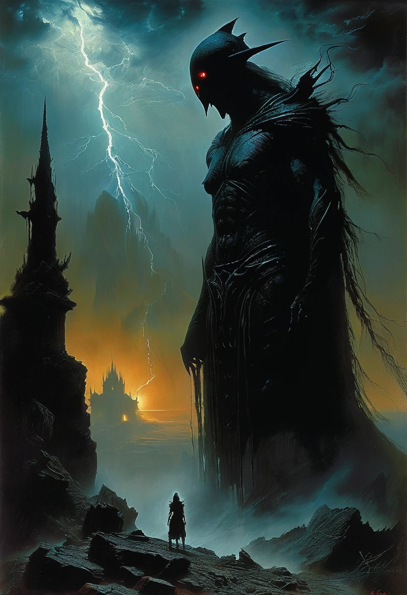 "In a dark, twisted world where sinister creatures dwell among the ruined ruins, a gigantic sculpture full of dark symbolism rises. Shadows stretch around it, as if alive, and lightning sparks against the bursting sky. The image of a woman with a distorted face, like Frank Frazetta ,
intertwined with the nightmares of Zdzislaw Beksinski: her eyes glow with an eerie light, and her hands radiate ominous energy. In the distance, among the fog, grotesque figures are visible, reflecting the influence of Aykut Aydogdu and Pino Daeni, like disfigured creatures from another dimension. Every element of this scene evokes awe and fear,
combining artistic styles to create a world that immerses the viewer in an atmosphere of hopelessness and horror."
8K, super detail, dark realism, Frank Frazetta influence, creepy symbolism, sinister creatures, nightmare atmosphere, Zdzislaw Beksinski stylization, disturbing shadows, strange and terrible world, dark landscapes, distorted shapes.