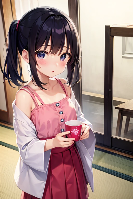 Japanese、cute、girl、A grown-up 12-year-old、A Cup、Summer clothes that emphasize the bust、