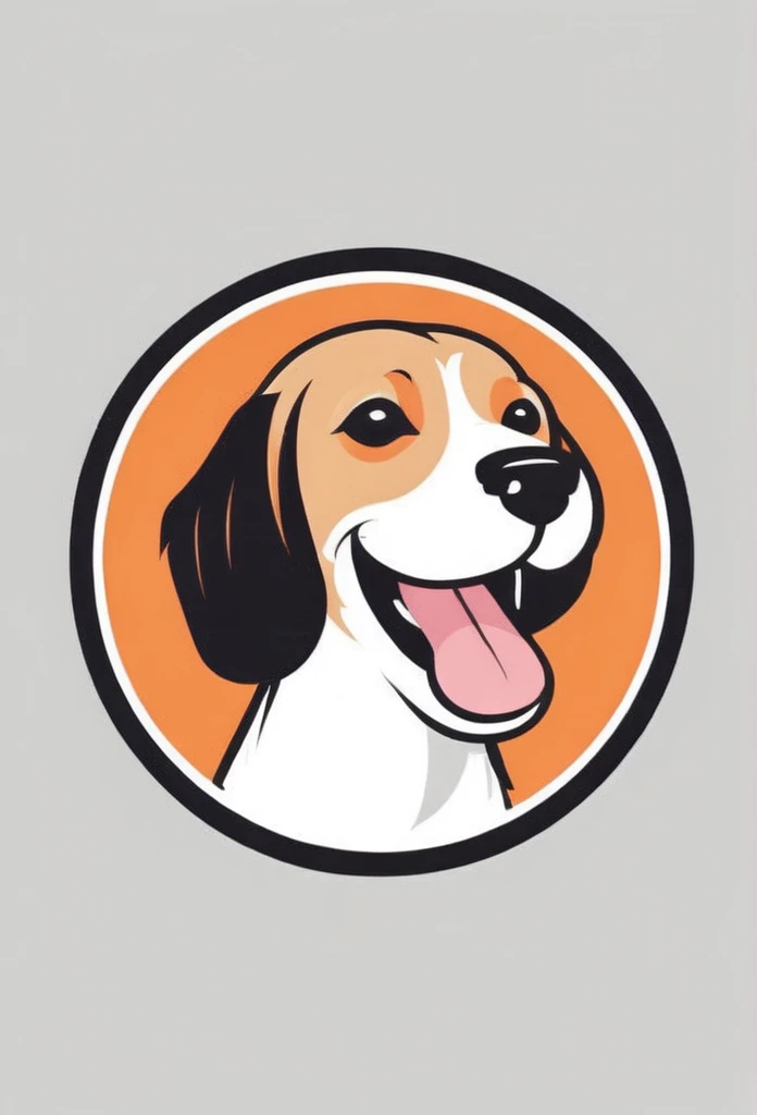 White background

Cute, beagle sticking out his tongue and laughing, cute, cafe coffee cup logo on the beagle's head

A stylish logo for a dog cafe

Inside the circle logo, a cute beagle smiling with its tongue sticking out

a stylish coffee cup

Happy Logo
Cute Logo

chic and modern design

The logo uses only orange, white and black