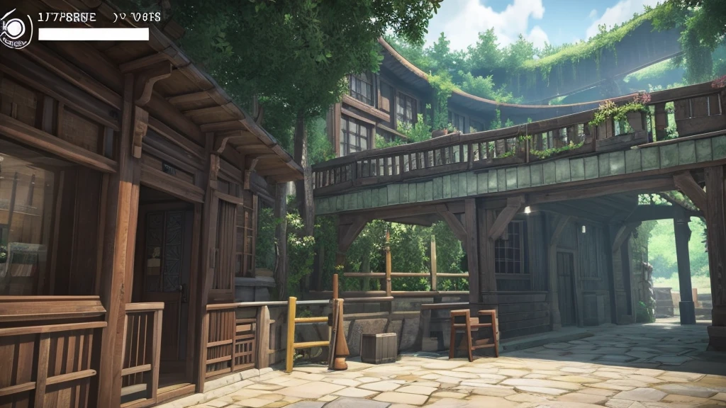 anime、Beautiful game graphics、Different world、Inside the building where you can register with the Adventurer's Guild、There are several people standing and talking.