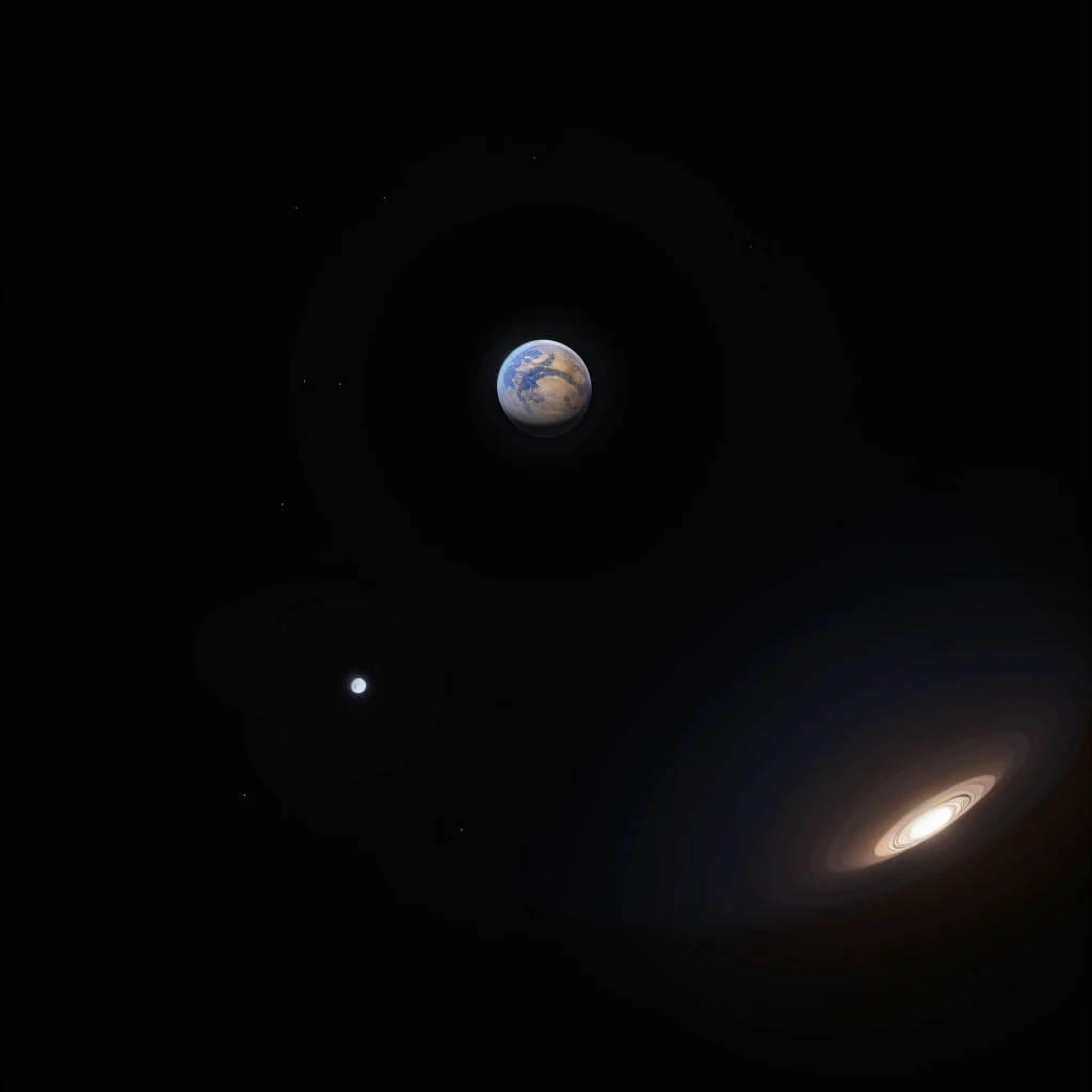 Generate an image of an artificial wormhole generator, device designed for orbital deployment around planets, moons, and space stations. Its primary function is to facilitate rapid and efficient interstellar travel by creating stable wormholes. 