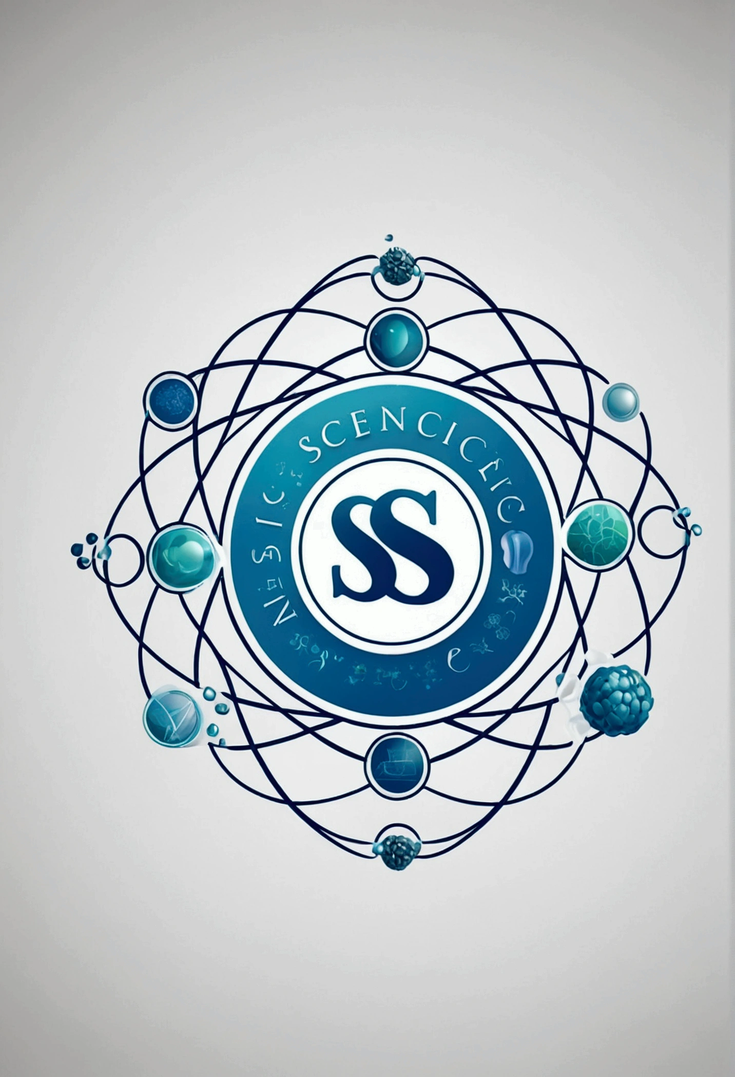 Create a science logo based on biology interaction, Physics and chemistry 