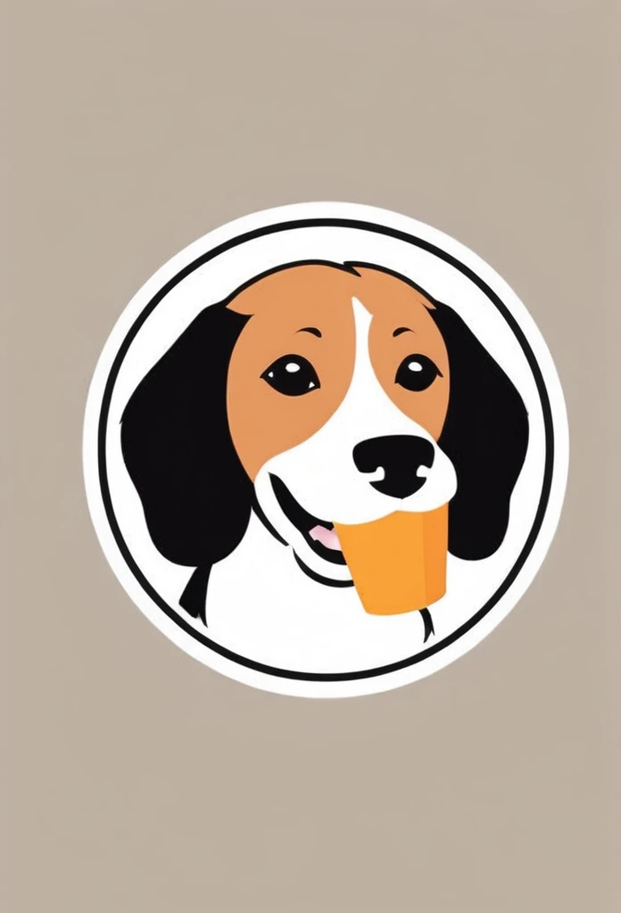 White background

Cute, the beagle is sticking out his tongue and laughing,
There's a coffee cup on the beagle's head
I'm on board.
a playful and cute logo

Beagles and Coffee Cups

A stylish logo for a dog cafe

Inside the circle logo, a cute beagle smiling with its tongue sticking out

a stylish coffee cup

Happy Logo
Cute Logo

chic and modern design

The logo uses only orange, white and black
