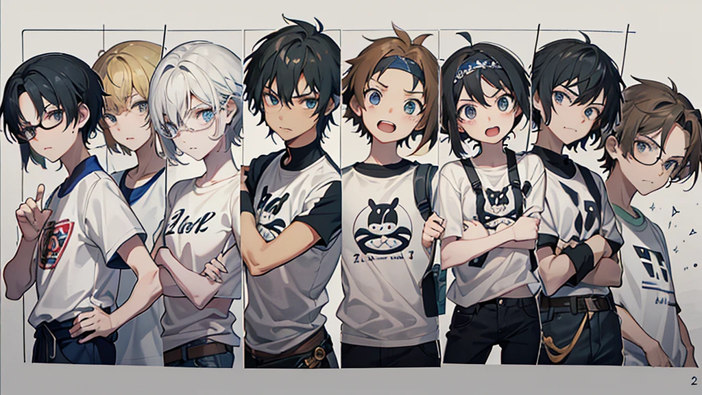 6 Children from different countries around a planet in cartoon style 