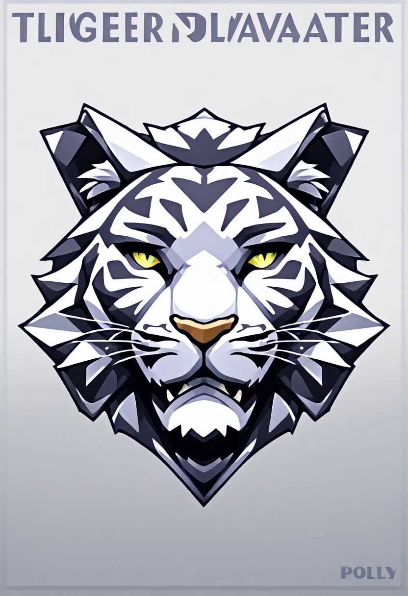 (low poly:2),(tiger head Avatar:1.5),Logo Design,Single color,(Front image:2),head avatar,(fierce:2),