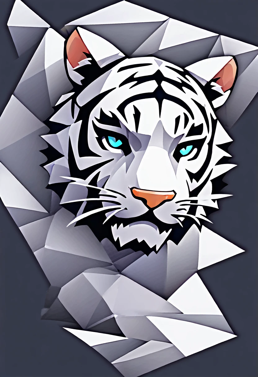 (low poly:2),(tiger head Avatar:1.5),Logo Design,Single color,(Front image:2),head avatar,(fierce:2),