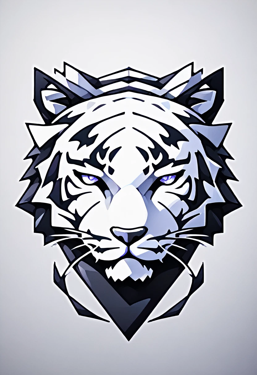 (low poly:2),(tiger head Avatar:1.5),Logo Design,Single color,(Front image:2),head avatar,(fierce:2),