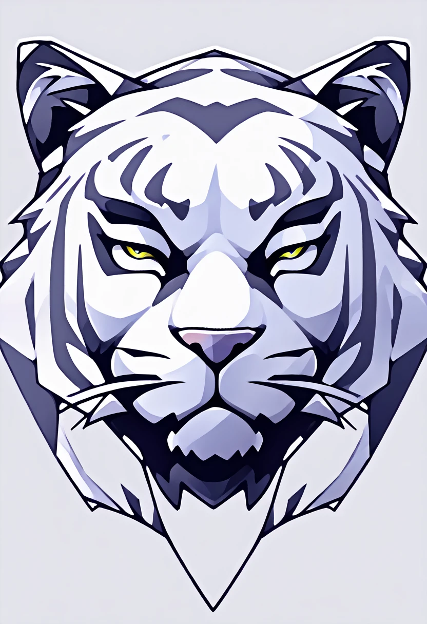 (low poly:2),(tiger head Avatar:1.5),Logo Design,Single color,(Front image:2),head avatar,(fierce:2),